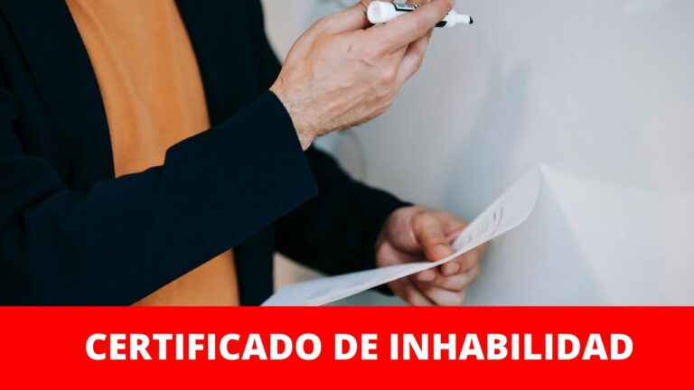 certificado de inhabilidad